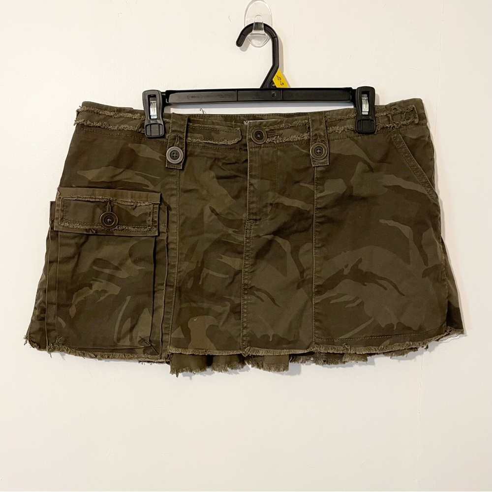 American Rag Camo Army Camouflage Mini Short Skirt With Pockets Y2K Size 11